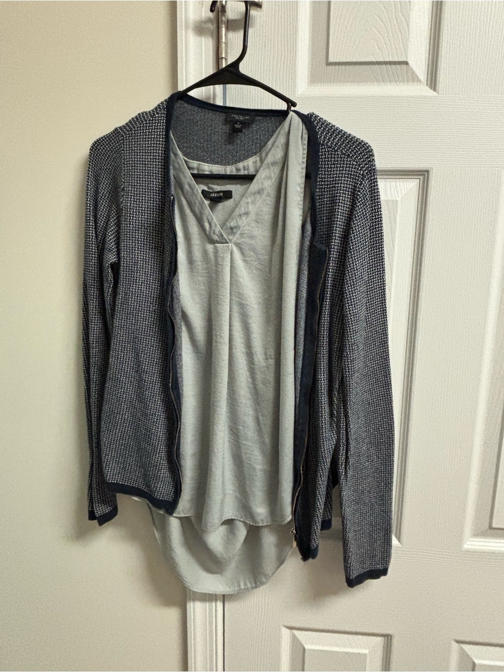 A New Day Women’s Lightweight Open Cardigan - Navy/Gray